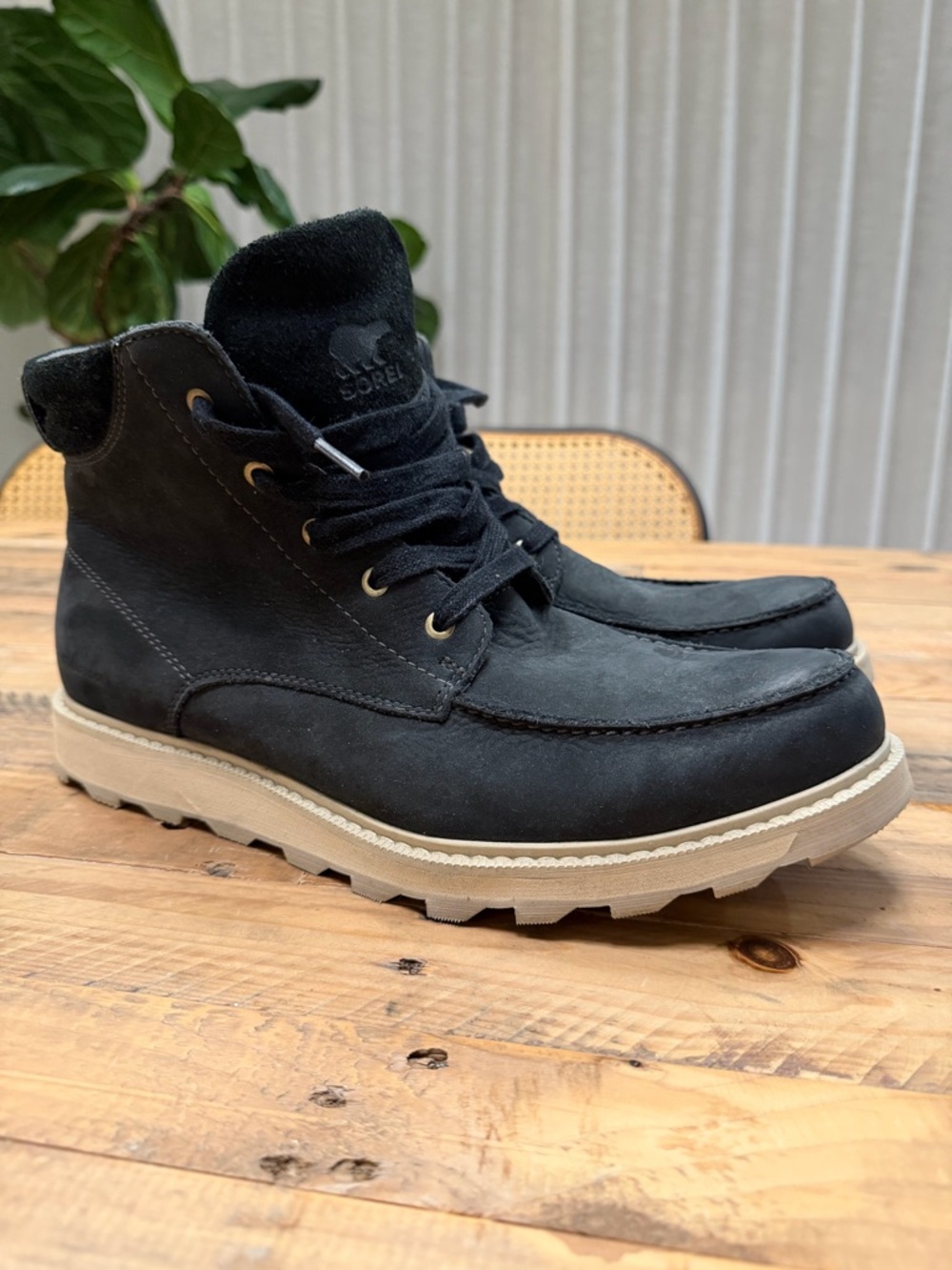 Sorel Black Suede Chukka Boot with Cream Sole